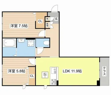 シャーメゾン ピュアワン【1階】の間取り