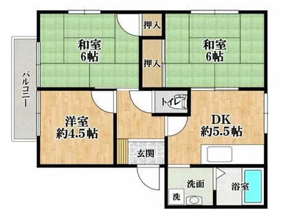 ヴェルデハイツ西【1階】の間取り