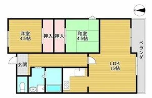 大阪府高石市西取石1丁目【マンション】の間取り