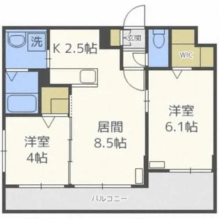 カーサ・フォレスト北円山【2階】の間取り