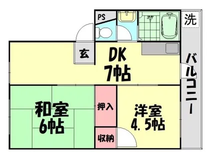 Aurabella~清風荘~【3-R号室】の間取り