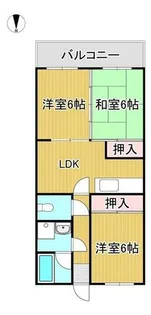 西原コーポ【1階】の間取り