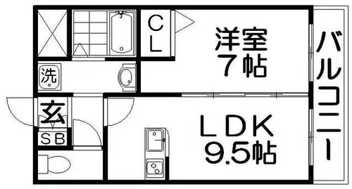 グランパシフィック萱島【4階】の間取り