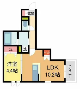 La vita西宮北口【302号室】の間取り