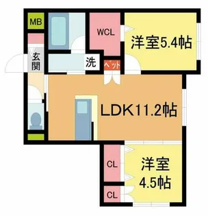 La vita西宮北口【102号室】の間取り