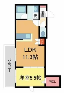 ヘーベルメゾンさくら夙川【302号室】の間取り