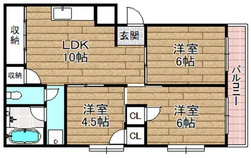 アテイン高槻石津【A303号室】の間取り