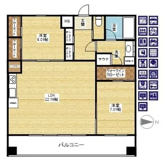 プレジオ東三国【8階】の間取り