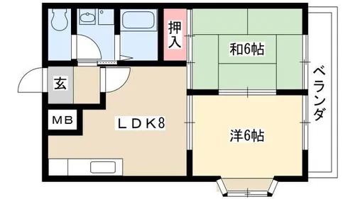マンションブリッジ88【1B号室】の間取り