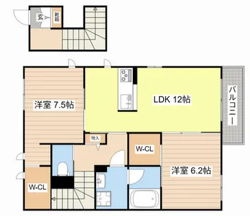 イースト ベイ【2階】の間取り