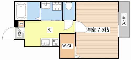 Bellissimo【B102号室】の間取り