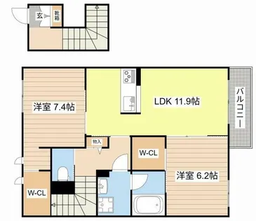 イースト ベイ【2階】の間取り