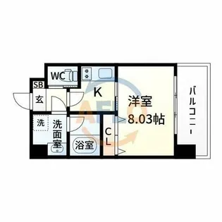 GROOVE西三国【4階】の間取り