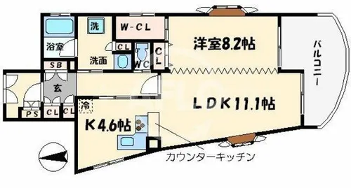 ル・パピヨン2【9階】の間取り