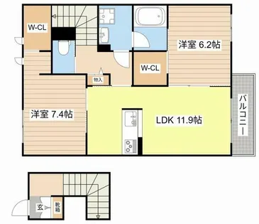 イースト ベイ【2階】の間取り