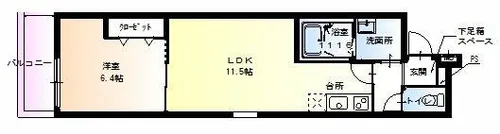 フジパレス湯里Ⅰ番館【1階】の間取り