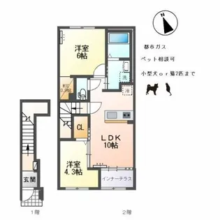 L・A・S (ラス)【2階】の間取り