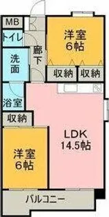 グリーンヒルズ・大田【4-C号室】の間取り