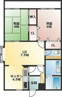 メイプルタウン名和東【2階】の間取り