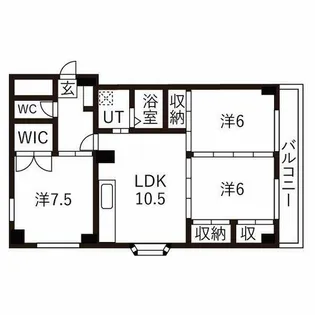 アクティブ内田橋【4A号室】の間取り
