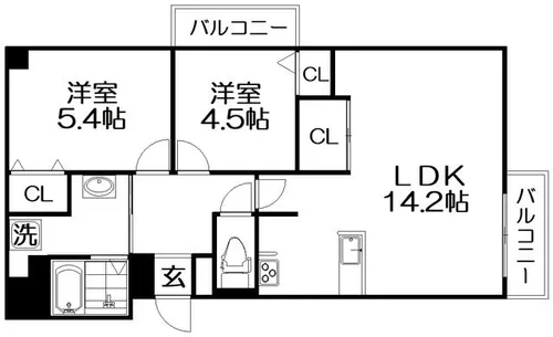 楠葉並木レジデンススクエア【3階】の間取り