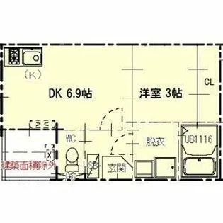 ハーモニーテラス下飯田町Ⅱ【1階】の間取り