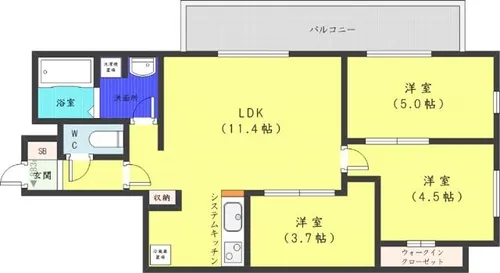 レジディア北2条イーストⅡ【12階】の間取り