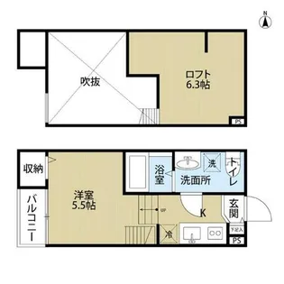 兵庫県尼崎市瓦宮1丁目【アパート】の間取り