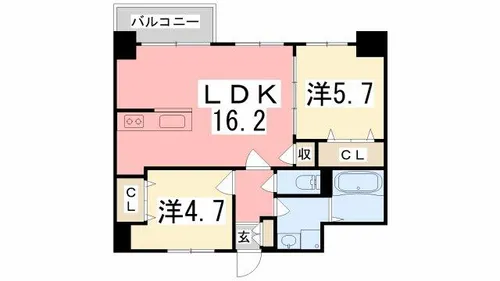 MISTRAL姫路駅前Ⅲ【601号室】の間取り
