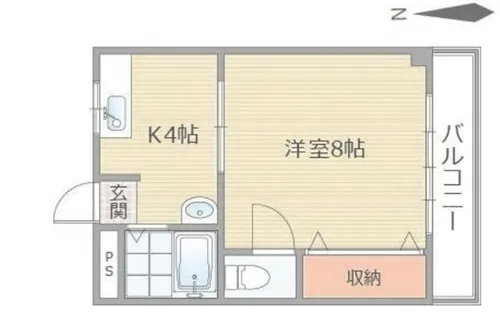 大阪府箕面市粟生新家2丁目【マンション】の間取り