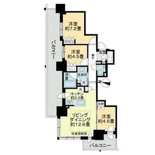 ザ・札幌タワーズ ウエストタワー【5階】の間取り