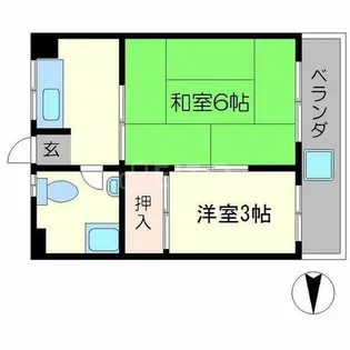 福山マンション【4階】の間取り