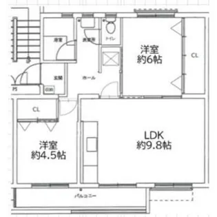 大阪府箕面市粟生間谷西4丁目【マンション】の間取り