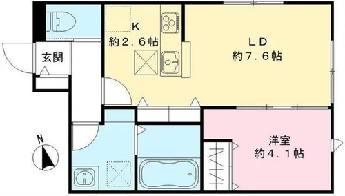 オリビア苦楽園【105号室】の間取り
