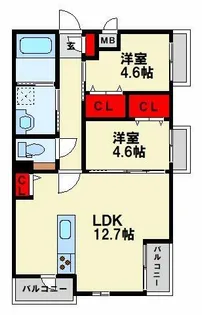 福岡県北九州市八幡東区春の町2丁目【マンション】の間取り
