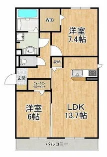 グランフォルム初芝【2階】の間取り