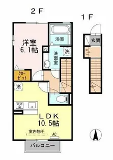 フェリオ新瑞【2階】の間取り