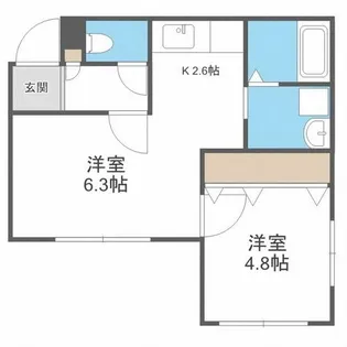 ル・ファール琴似【1階】の間取り