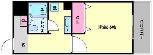 メロディーハイム夕陽丘【5階】の間取り