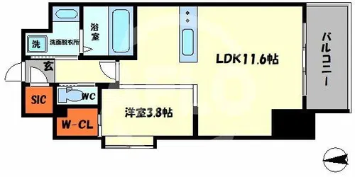 アバンティうめきた【9階】の間取り