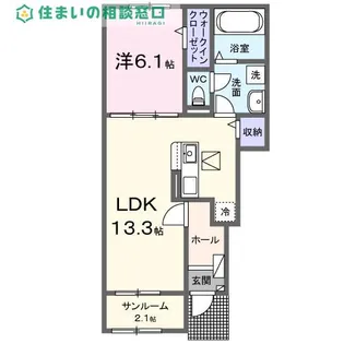 愛知県西尾市上矢田町明伝【アパート】の間取り