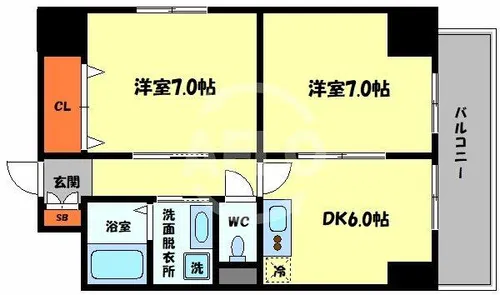 リエス桜川【6階】の間取り