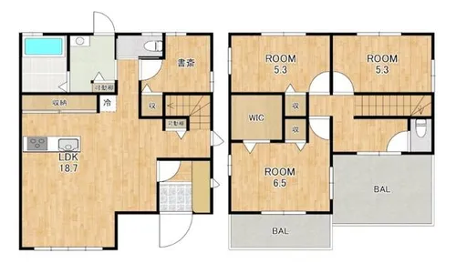 滋賀県大津市大江8丁目【一戸建】の間取り