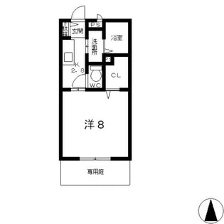ヴィラージュ美崎【1階】の間取り