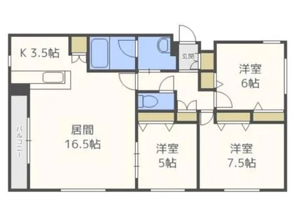 カカオ円山【3階】の間取り