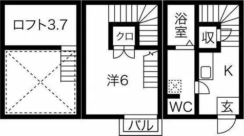 ベルセ黒川【1階】の間取り