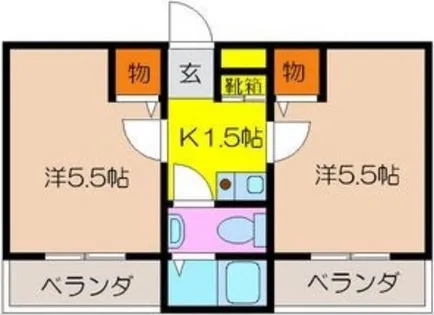 ラ・フォンティーヌ西田【1階】の間取り