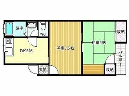 羽曳が丘ハイコーポⅠ棟【1階】の間取り