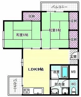 コーポはびきやま【3階】の間取り