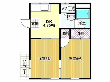 森口ハイツ【2階】の間取り